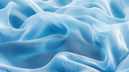 Abstract blue wavy background. 3d rendering, 3d illustration.の素材