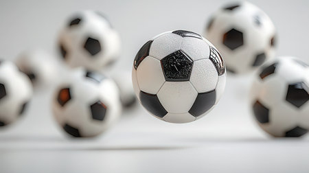 Soccer ball on a white background. 3d rendering, 3d illustration.の素材