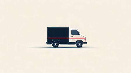 Delivery truck on a white background. Side view. Vector illustration.の素材