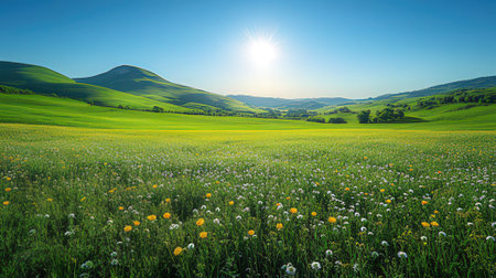 Meadow in Tuscany, Italy. Spring landscape.の素材