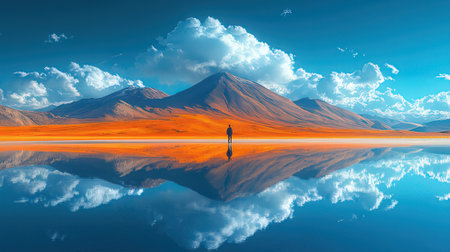 Mountain reflected in the lake.の素材