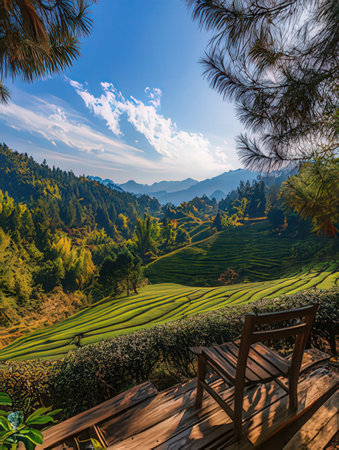 Terraced rice field.の素材