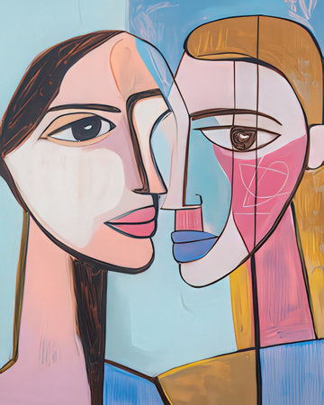 Sculpture of a woman and a man on the wallの素材