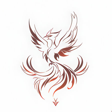Illustration of a bird on a white background. Tattoo.の素材