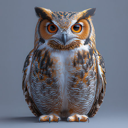 Eurasian Eagle Owl (Bubo bubo) - 3D renderの素材