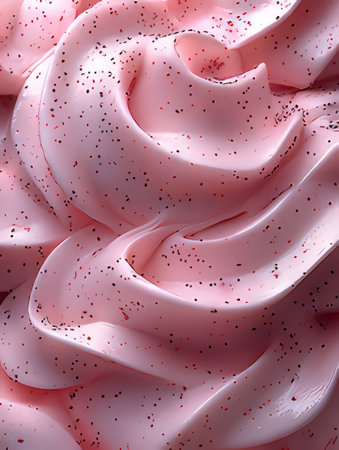 3d illustration of pink ice cream with sprinkles, closeupの素材