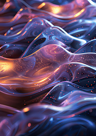 Abstract background of flowing liquid. 3d rendering, 3d illustration.の素材