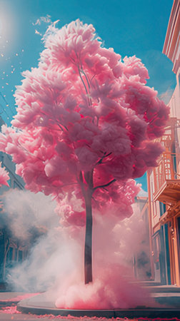 Pink cotton candy treeの素材