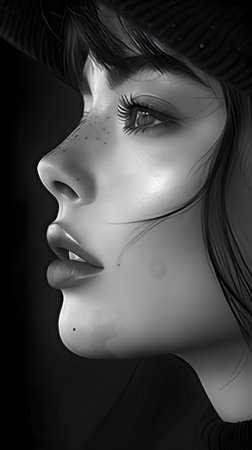 Fantasy portrait of a beautiful young woman. 3D illustration.の素材