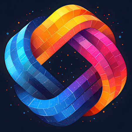 Colorful abstract geometric background. 3d rendering, 3d illustration.の素材