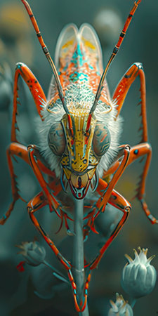 Digital Illustration of a Nymphalidae in a Digital Artの素材