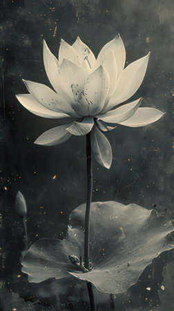 Beautiful lotus in the pond with filter effect retro vintage styleの素材