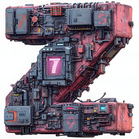 Futuristic sci-fi mechanical robot. Artificial intelligence concept.の素材