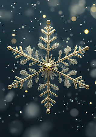 Snowflake on a black background. Christmas and New Year background.の素材
