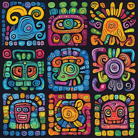 Hand drawn doodle monsters set. Colorful vector illustration.の素材