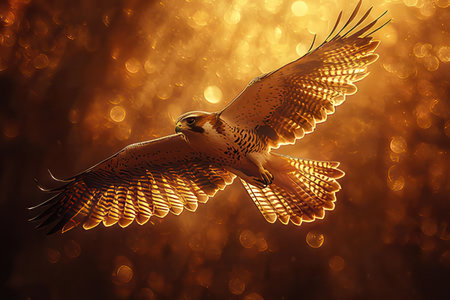 Peregrine falcon (Falco peregrinus) in flight.の素材