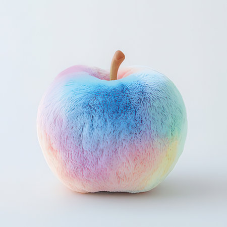 Pink apple on a white background.の素材