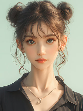 Fashion portrait of a beautiful young girl in a black dress.の素材