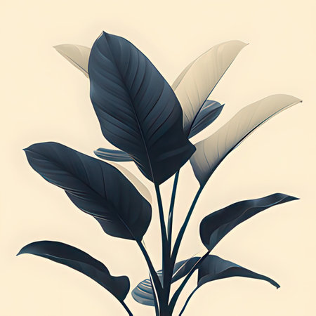 Beautiful black monstera leaves on a light background. 3d renderingの素材