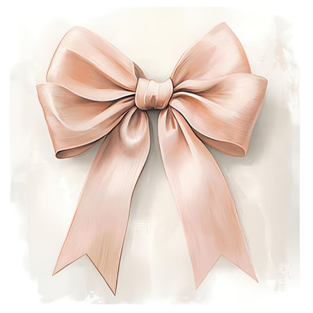 Beautiful pink bow on white background. Vector illustration for your designの素材