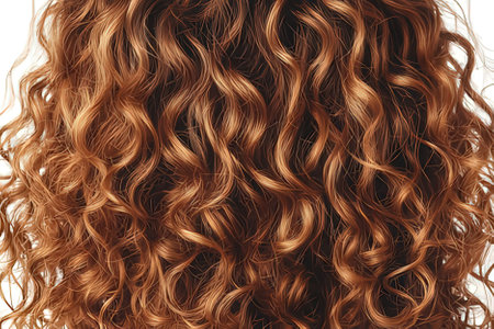 Curly hair texture background. Close-up, macro shot.の素材
