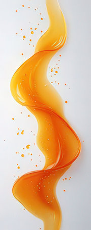Caramel on a white background. Sweet caramel sauce. Abstract background.の素材
