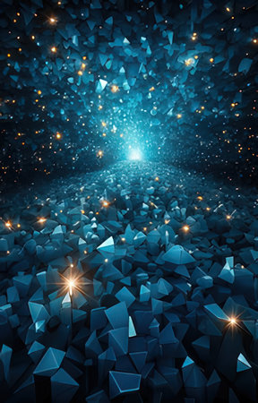 Abstract background of 3d geometric shapes. Futuristic technology style.の素材