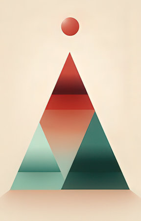 Geometric shapes forming a triangular composition. Minimalistic design. Vector illustration.の素材