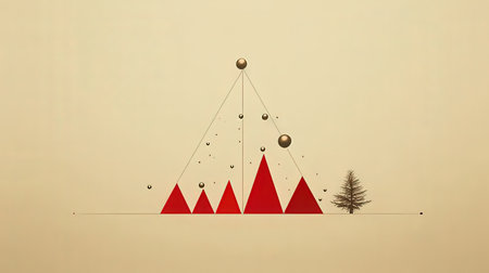 Christmas tree and snowflakes in the form of a pyramid.の素材