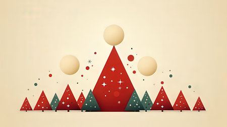 Christmas background with snowflakes and christmas trees. Vector illustration.の素材