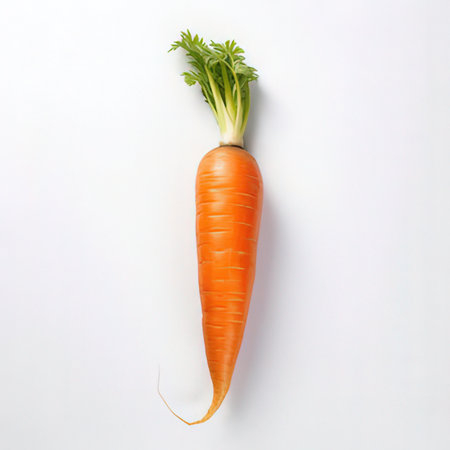 Carrot isolated on white background. Top view. Flat lay.の素材