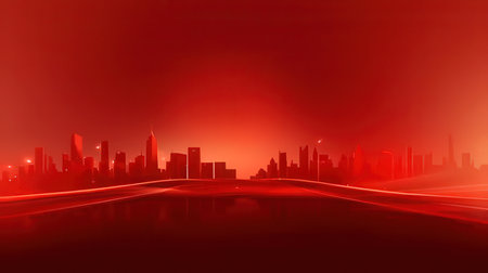 Night view of the city. Vector illustration. City in the fog.の素材