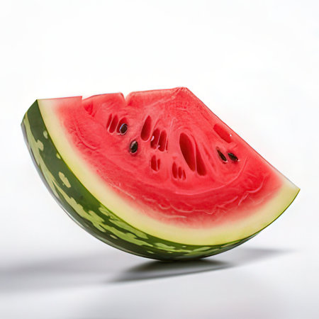 Watermelon slice isolated on a white background. 3d illustration.の素材