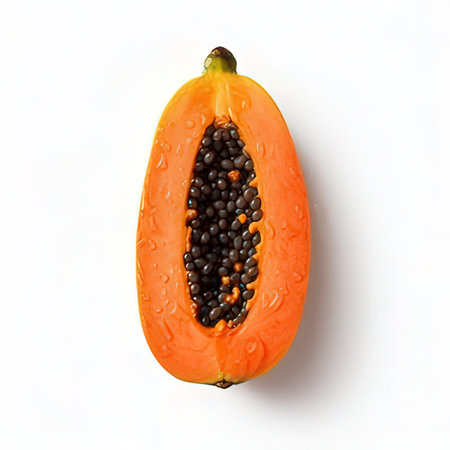 Papaya fruit isolated on white background. Clipping path included.の素材