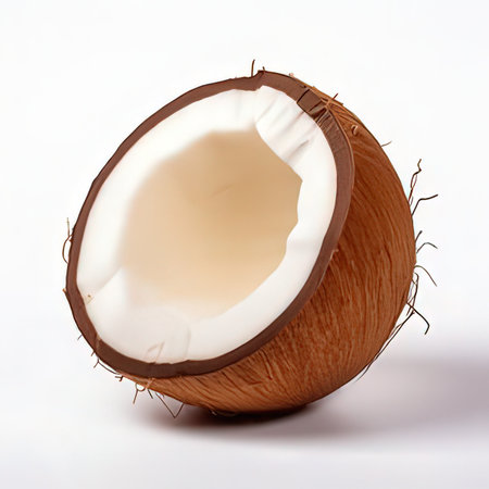 Coconut isolated on white background. Clipping path included.の素材