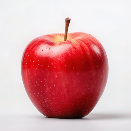Red apple on a white background. The concept of healthy eating.の素材