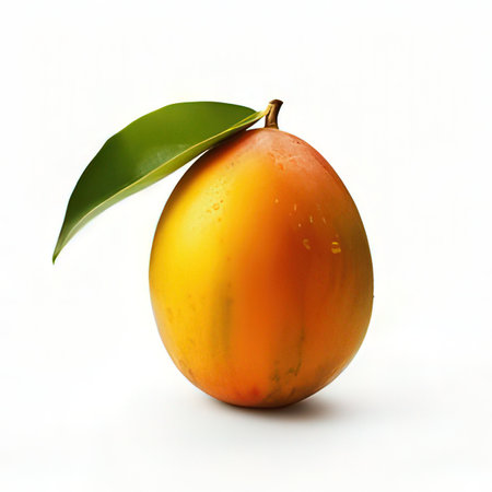 Mango fruit isolated on white background with clipping path and shadow.の素材