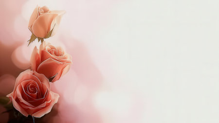 Bouquet of roses on a white background. Place for text.の素材