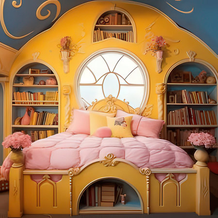 Children's room in the style of a fairy tale. 3d renderingの素材