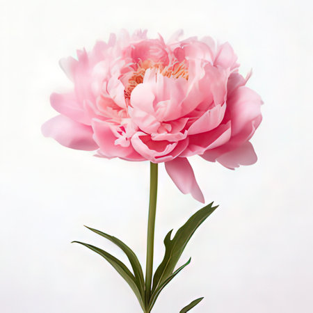 Peony flower isolated on white background. Beautiful pink peony.の素材