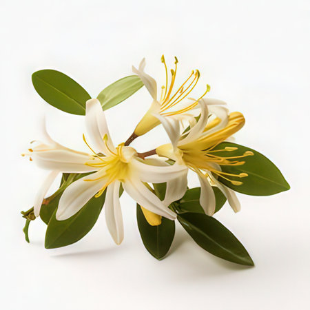White flowers isolated on a white background.の素材