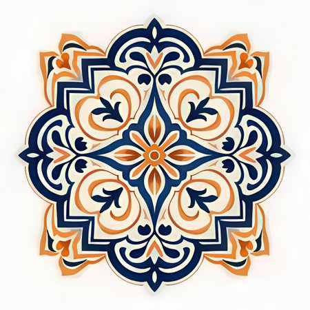 Decorative ceramic tile in portuguese azulejo style.の素材