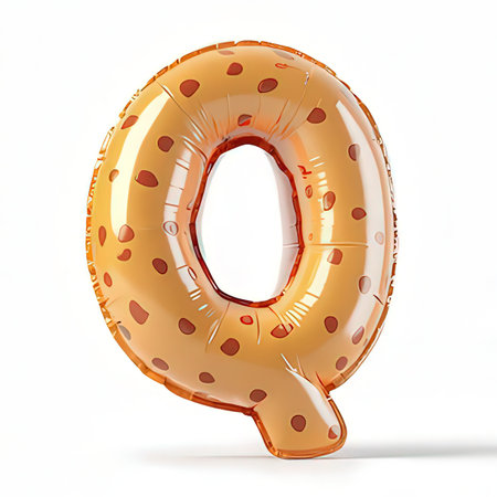 Number 0 made of inflatable balloon isolated on white background. 3D rendering.の素材