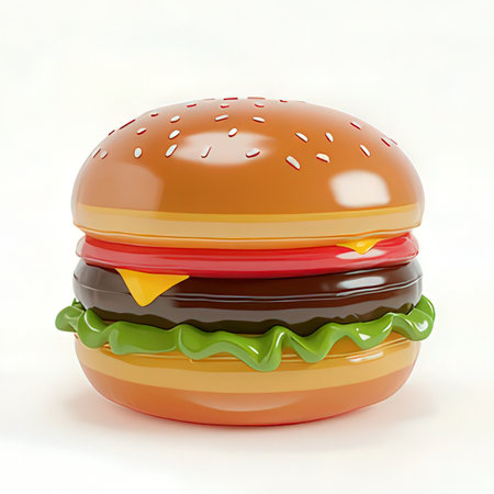 Hamburger isolated on a white background. 3d rendering.の素材