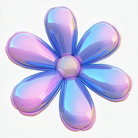 Blue flower isolated on white background. 3D render. 3D illustration.の素材
