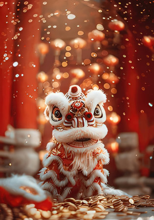 Chinese New Year or lunar new year decoration. Traditional symbol of the year.の素材