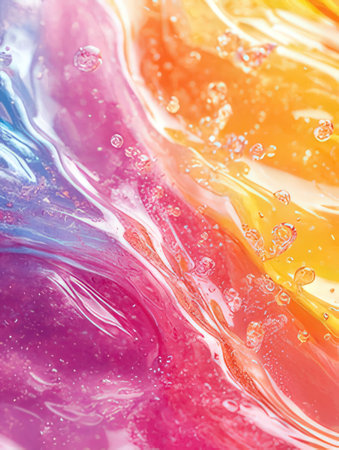 Colorful abstract background with oil drops. Shallow depth of field.の素材
