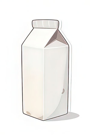 Milk bottle isolated on white background. 3d illustration. Clipping Pathの素材