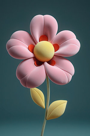 pink flower on a blue background, the concept of spring and summerの素材