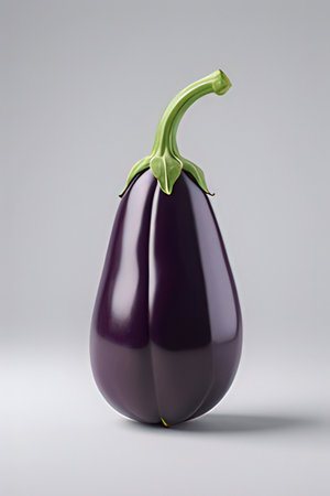 Eggplant isolated on a white background. 3d render.の素材